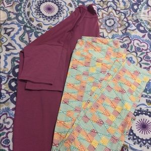 LuLaRoe set- Medium Irma and TC leggings